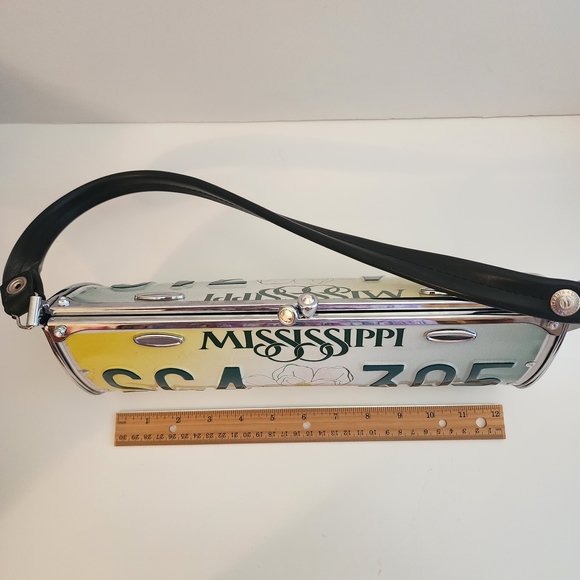 Rare Vintage Little Earth Mississippi License Plate Purse Swarovski Crystals - Picture 11 of 13
